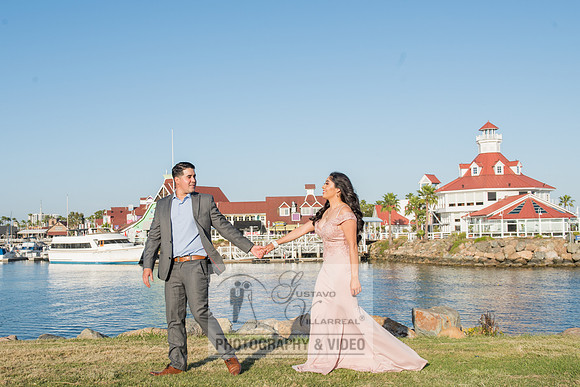 Alejandro and Monique engagement photos at Long beach Harbor Lighthouse, 323-633-8283, www.gustavovillarreal.com