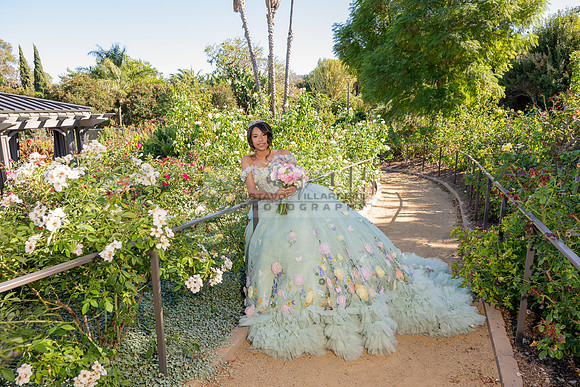 Emma Gutierrez quinceanera photo shoot, videos at South Coast Botanic Garden in Palos Verdes States Ca by Gustavo Villarreal Photography, 323-633-8283, www.gvphotoandvideo.com