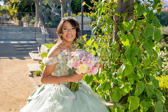 Emma Gutierrez quinceanera photo shoot, videos at South Coast Botanic Garden in Palos Verdes States Ca by Gustavo Villarreal Photography, 323-633-8283, www.gvphotoandvideo.com
