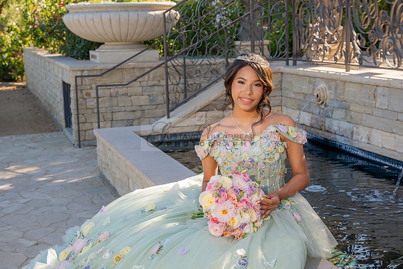 Emma Gutierrez quinceanera photo shoot, videos at South Coast Botanic Garden in Palos Verdes States Ca by Gustavo Villarreal Photography, 323-633-8283, www.gvphotoandvideo.com