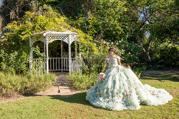 Emma Gutierrez quinceanera photo shoot, videos at South Coast Botanic Garden in Palos Verdes States Ca by Gustavo Villarreal Photography, 323-633-8283, www.gvphotoandvideo.com