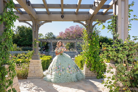 Emma Gutierrez quinceanera photo shoot, videos at South Coast Botanic Garden in Palos Verdes States Ca by Gustavo Villarreal Photography, 323-633-8283, www.gvphotoandvideo.com