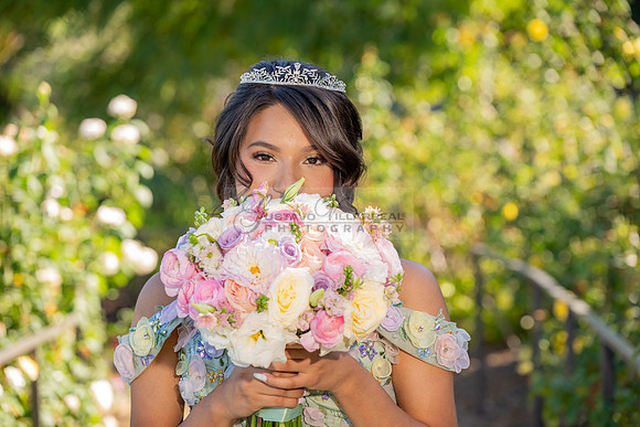 Emma Gutierrez quinceanera photo shoot, videos at South Coast Botanic Garden in Palos Verdes States Ca by Gustavo Villarreal Photography, 323-633-8283, www.gvphotoandvideo.com