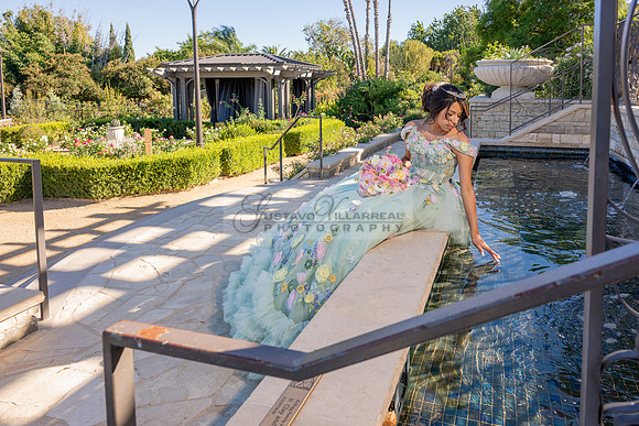 Emma Gutierrez quinceanera photo shoot, videos at South Coast Botanic Garden in Palos Verdes States Ca by Gustavo Villarreal Photography, 323-633-8283, www.gvphotoandvideo.com
