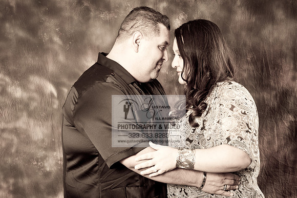 Engagement photography in Montebello Studios, Los Angeles, Orang
