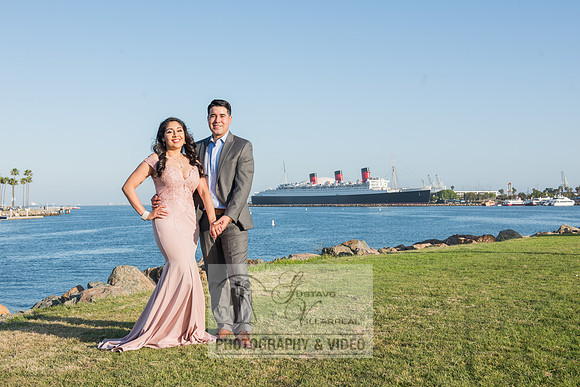 Alejandro and Monique engagement photos at Long beach Harbor Lighthouse, 323-633-8283, www.gustavovillarreal.com