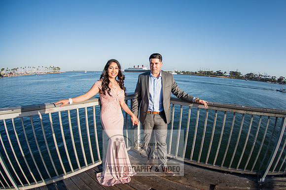 Alejandro and Monique engagement photos at Long beach Harbor Lighthouse, 323-633-8283, www.gustavovillarreal.com