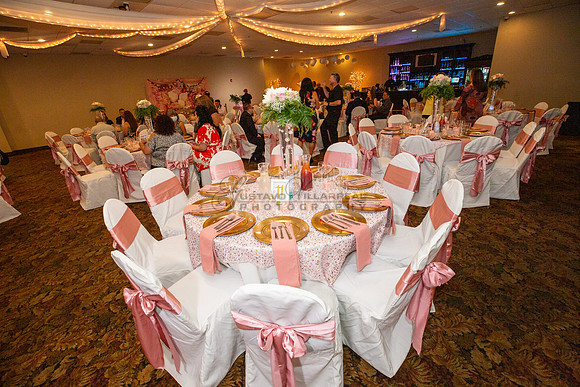 Alma and Anthony wedding reception, celebration at Fiesta hall b