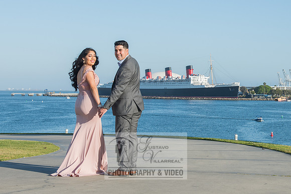 Alejandro and Monique engagement photos at Long beach Harbor Lighthouse, 323-633-8283, www.gustavovillarreal.com
