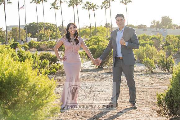 Alejandro and Monique engagement photos at Long beach Harbor Lighthouse, 323-633-8283, www.gustavovillarreal.com