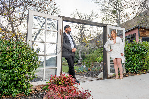 Lourdes and Alberto engagement photo session at Hidden Acres Events, Lytle Creek, California, 323-633-8283