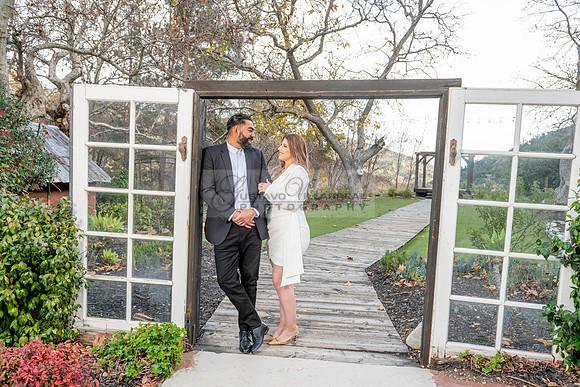 Lourdes and Alberto engagement photo session at Hidden Acres Events, Lytle Creek, California, 323-633-8283