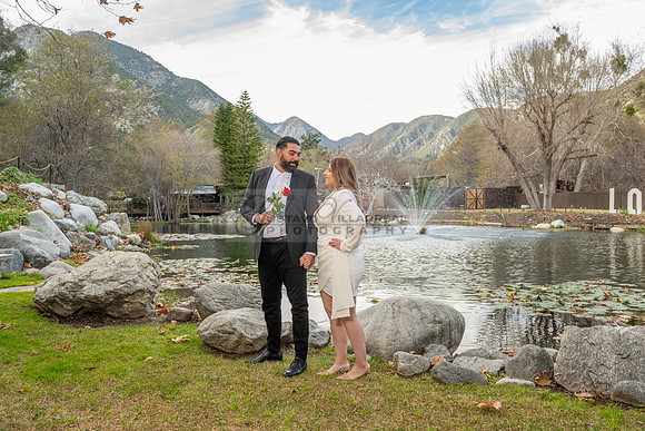 Lourdes and Alberto engagement photo session at Hidden Acres Events, Lytle Creek, California, 323-633-8283