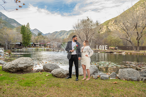 Lourdes and Alberto engagement photo session at Hidden Acres Events, Lytle Creek, California, 323-633-8283