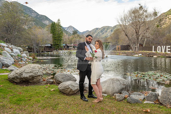 Lourdes and Alberto engagement photo session at Hidden Acres Events, Lytle Creek, California, 323-633-8283