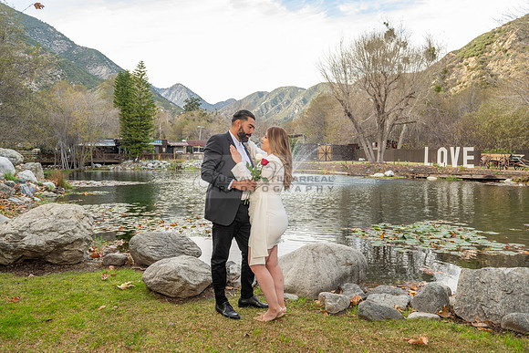 Lourdes and Alberto engagement photo session at Hidden Acres Events, Lytle Creek, California, 323-633-8283