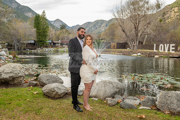 Lourdes and Alberto engagement photo session at Hidden Acres Events, Lytle Creek, California, 323-633-8283