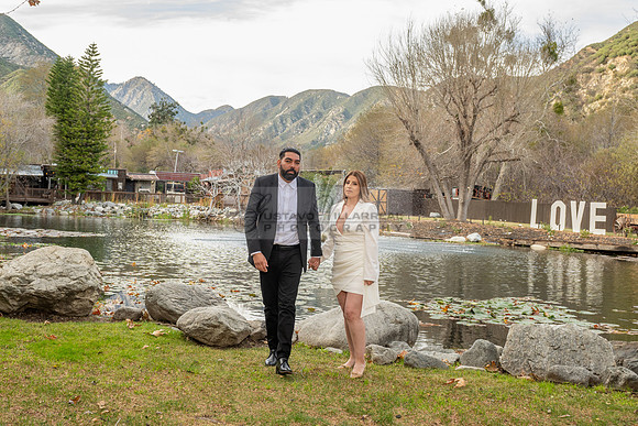 Lourdes and Alberto engagement photo session at Hidden Acres Events, Lytle Creek, California, 323-633-8283