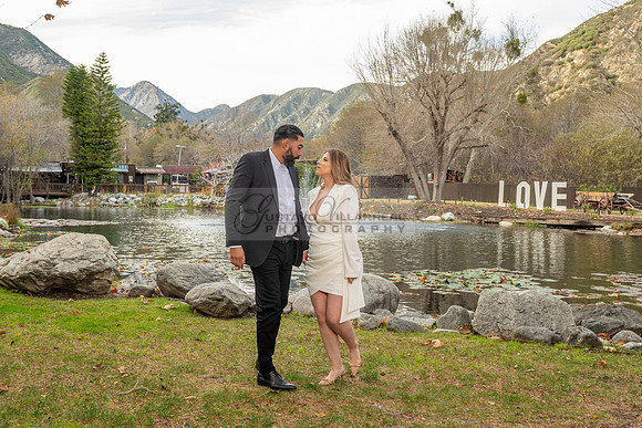 Lourdes and Alberto engagement photo session at Hidden Acres Events, Lytle Creek, California, 323-633-8283