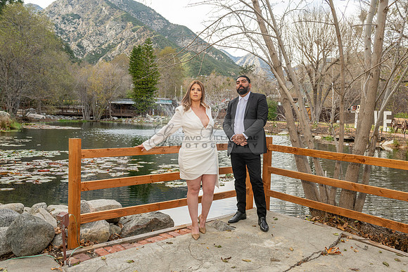 Lourdes and Alberto engagement photo session at Hidden Acres Events, Lytle Creek, California, 323-633-8283
