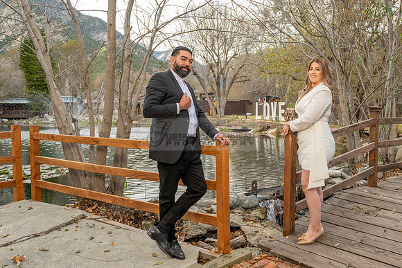 Lourdes and Alberto engagement photo session at Hidden Acres Events, Lytle Creek, California, 323-633-8283