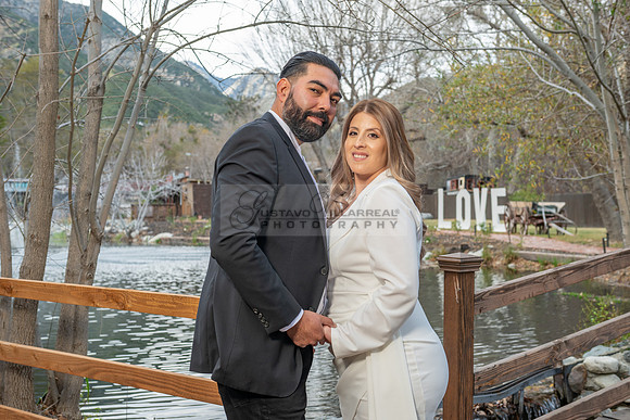 Lourdes and Alberto engagement photo session at Hidden Acres Events, Lytle Creek, California, 323-633-8283