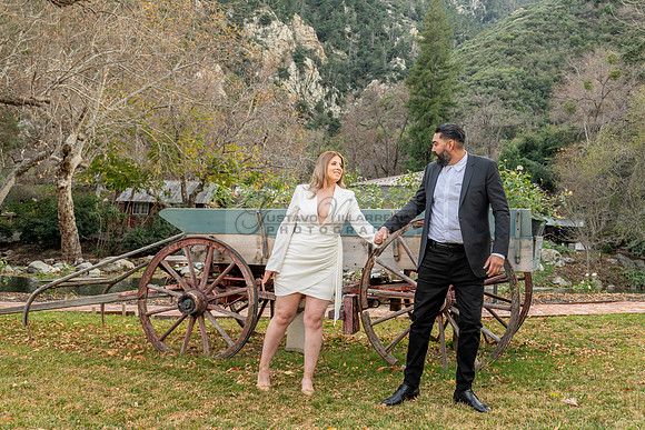 Lourdes and Alberto engagement photo session at Hidden Acres Events, Lytle Creek, California, 323-633-8283
