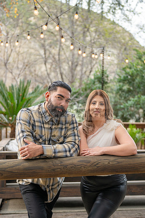 Lourdes and Alberto engagement photo session at Hidden Acres Events, Lytle Creek, California, 323-633-8283