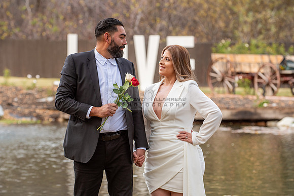 Lourdes and Alberto engagement photo session at Hidden Acres Events, Lytle Creek, California, 323-633-8283