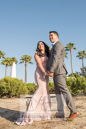 Alejandro and Monique engagement photos at Long beach Harbor Lighthouse, 323-633-8283, www.gustavovillarreal.com