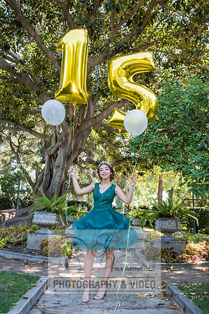 Brianna Gonzalez quinceanera photography session at Heritage Park in Santa Fe Springs Ca.