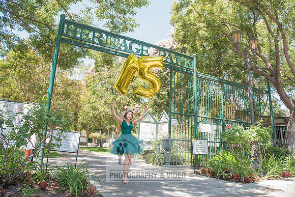 Brianna Gonzalez quinceanera photography session at Heritage Park in Santa Fe Springs Ca.