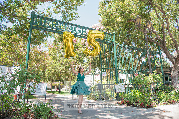 Brianna Gonzalez quinceanera photography session at Heritage Park in Santa Fe Springs Ca.