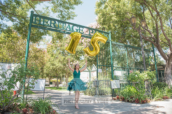 Brianna Gonzalez quinceanera photography session at Heritage Park in Santa Fe Springs Ca.