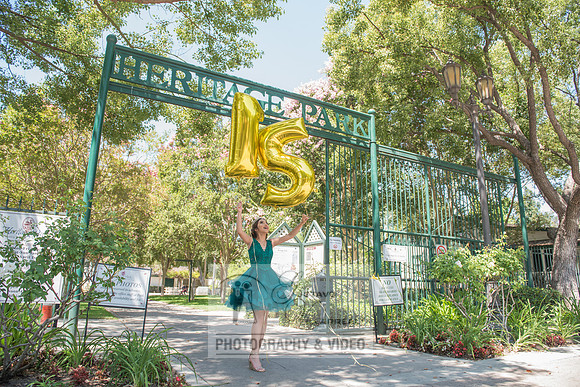 Brianna Gonzalez quinceanera photography session at Heritage Park in Santa Fe Springs Ca.