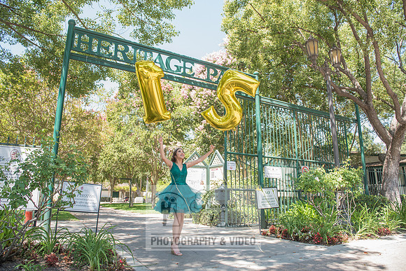 Brianna Gonzalez quinceanera photography session at Heritage Park in Santa Fe Springs Ca.