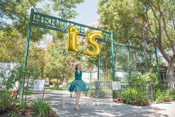 Brianna Gonzalez quinceanera photography session at Heritage Park in Santa Fe Springs Ca.
