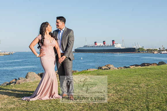 Alejandro and Monique engagement photos at Long beach Harbor Lighthouse, 323-633-8283, www.gustavovillarreal.com