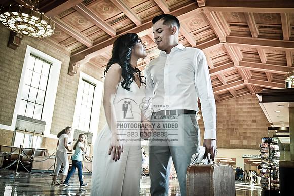 engagement photos at Union Station Downtown Los Angeles, Weddings photography, Quinceaneras photo and video in Los Angeles, Sweet Sixteens photography in Pasadena, 323-633-8283, www.gustavovillarreal