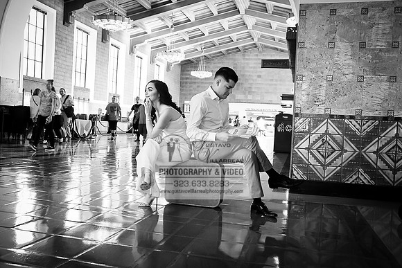 engagement photos at Union Station Downtown Los Angeles, Weddings photography, Quinceaneras photo and video in Los Angeles, Sweet Sixteens photography in Pasadena, 323-633-8283, www.gustavovillarreal
