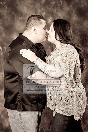 Engagement photography in Montebello Studios, Los Angeles, Orang