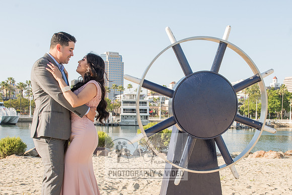 Alejandro and Monique engagement photos at Long beach Harbor Lighthouse, 323-633-8283, www.gustavovillarreal.com