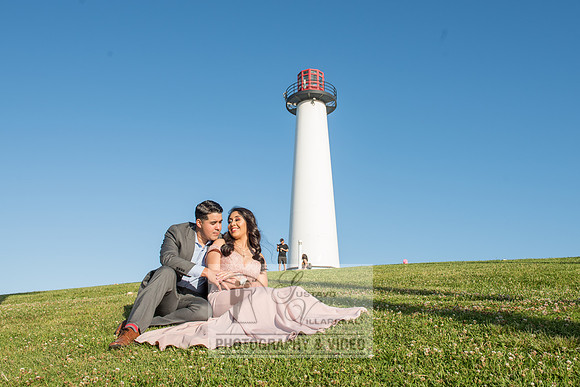 Alejandro and Monique engagement photos at Long beach Harbor Lighthouse, 323-633-8283, www.gustavovillarreal.com