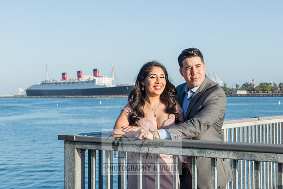 Alejandro and Monique engagement photos at Long beach Harbor Lighthouse, 323-633-8283, www.gustavovillarreal.com