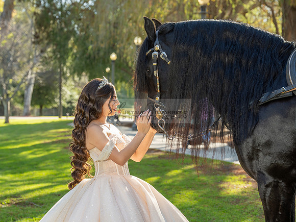 Quinceanera photoshoot at Rose Garden in Riverside Ca. Sesion de fotos en caballos, Gustavo Villarreal Photography, 323-633-8283