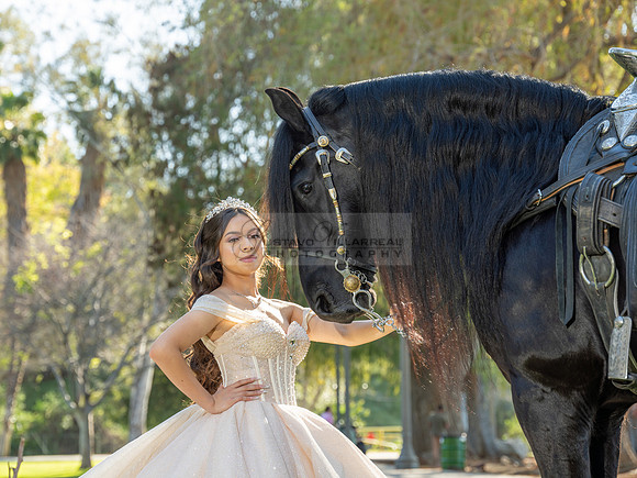 Quinceanera photoshoot at Rose Garden in Riverside Ca. Sesion de fotos en caballos, Gustavo Villarreal Photography, 323-633-8283