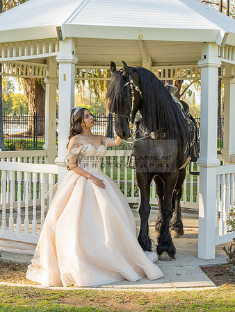 Quinceanera photoshoot at Rose Garden in Riverside Ca. Sesion de fotos en caballos, Gustavo Villarreal Photography, 323-633-8283