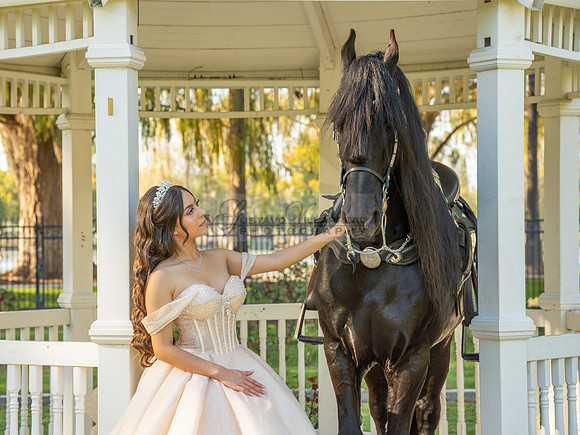Quinceanera photoshoot at Rose Garden in Riverside Ca. Sesion de fotos en caballos, Gustavo Villarreal Photography, 323-633-8283