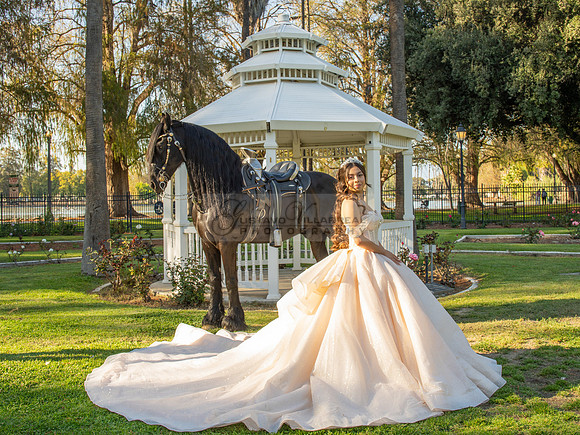 Quinceanera photoshoot at Rose Garden in Riverside Ca. Sesion de fotos en caballos, Gustavo Villarreal Photography, 323-633-8283