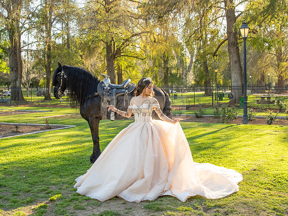 Quinceanera photoshoot at Rose Garden in Riverside Ca. Sesion de fotos en caballos, Gustavo Villarreal Photography, 323-633-8283